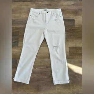 Pistola white denim distressed jeans size 31. Length 34” in seam 24”